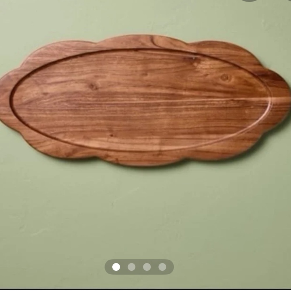 18” Long Wood Scallop Oval Tray - Hearth & Hand™ with Magnolia